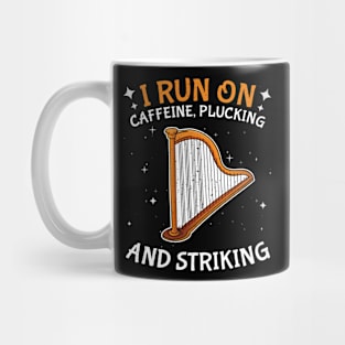 Harp Player Musician Run On Caffeine Plucking And Striking Mug